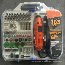 163pcs 135W Portable Hobby Mini Moinho Acessório Set com Flex Shaft Handheld Electric Rotary Drill Kit